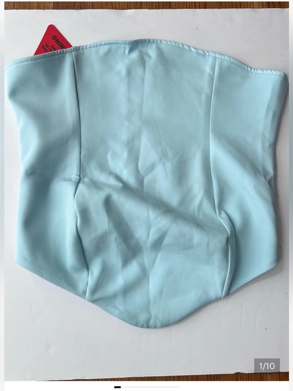 EGO Light Teal Bandeau Dipped Hem Corset Top - Size 10 = US 6 NWT - Coachella